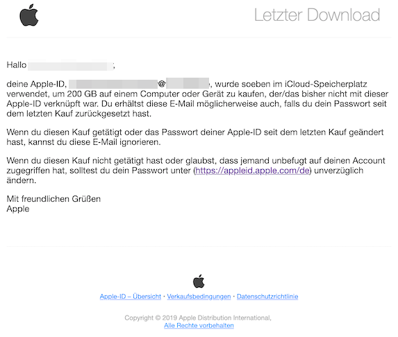 2019-06-21 echte E-Mail von Apple