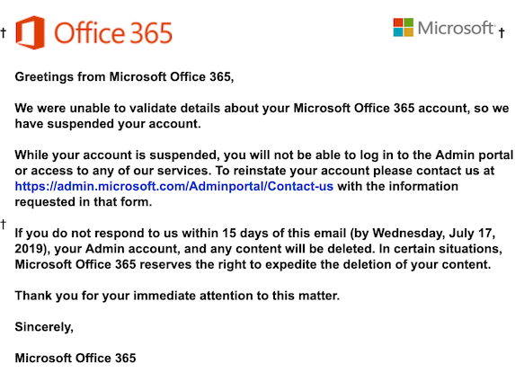 2019-07-04 Phishing Microsoft