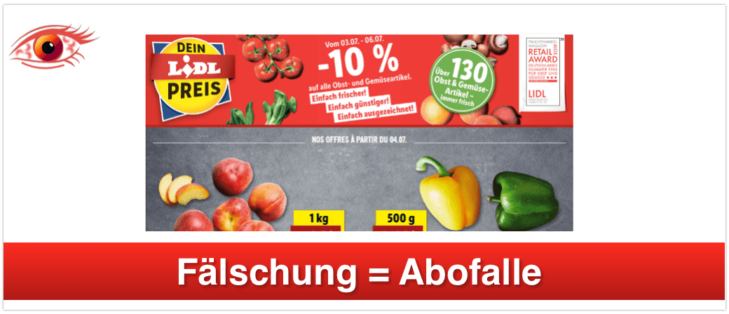 2019-07-05 Fake-Newsletter Lidl Gefahr