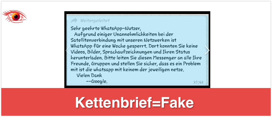 Kettenbrief Ausfall WhatsApp Facebok