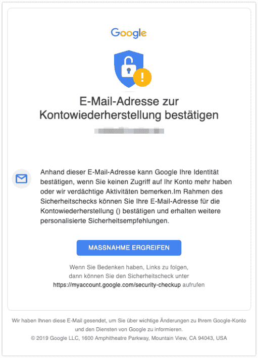 2019-08-01 Google E-Mail Helfen Sie uns beim Schutz Ihres Kontos- Sicherheitshinweis von Google