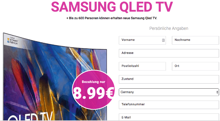 2019-08-04 Bestellseite Samsung QLED TV Fake