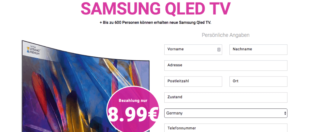 2019-08-04 Junk-Mail verspricht Samsung QLED TV und liefert Abofalle