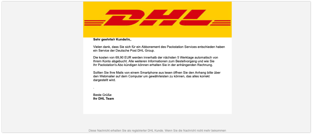 2019-08-12 DHL E-Mail Spam Ihre offene Rechnung