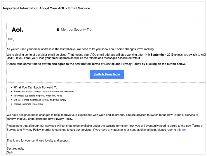 2019-09-09 AOL Phishing-Mail