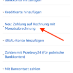 Amazon Monatsabrechnung aktivieren