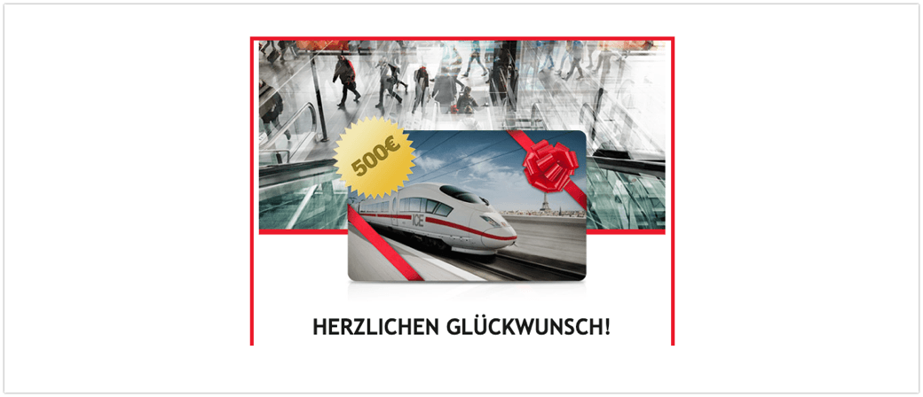 2019-09-13 500 Euro Gutschein Deutsche Bahn per E-Mail