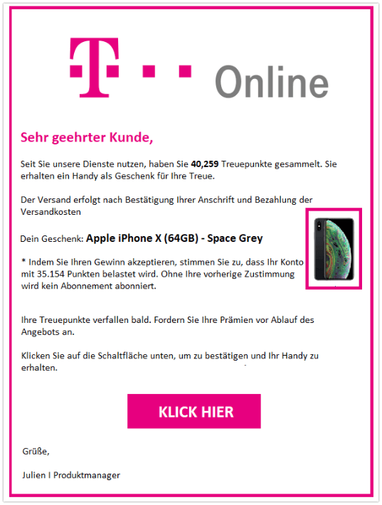 Fake Mail Telekom