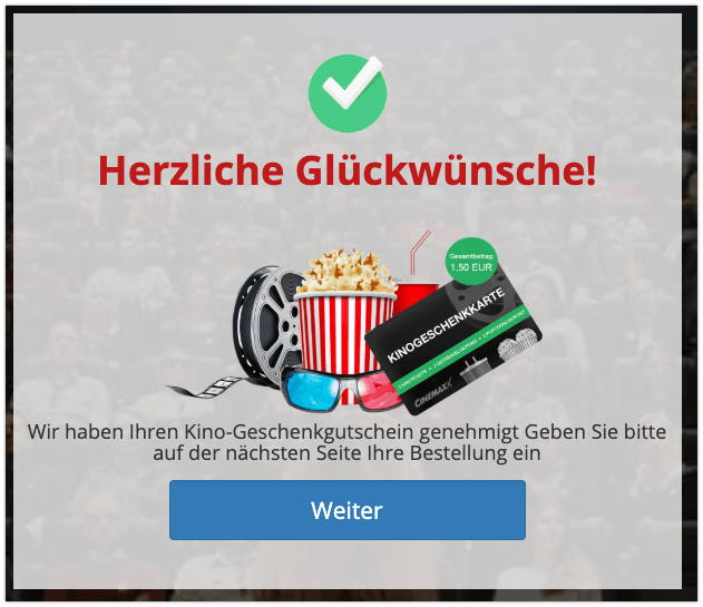 2019-10-18 Zusage Kino-Geschenkgutschein