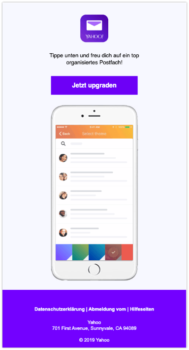 2019-10-28 Yahoo E-Mail Hallo uns ist aufgefallen dass du noch kein Upgrade