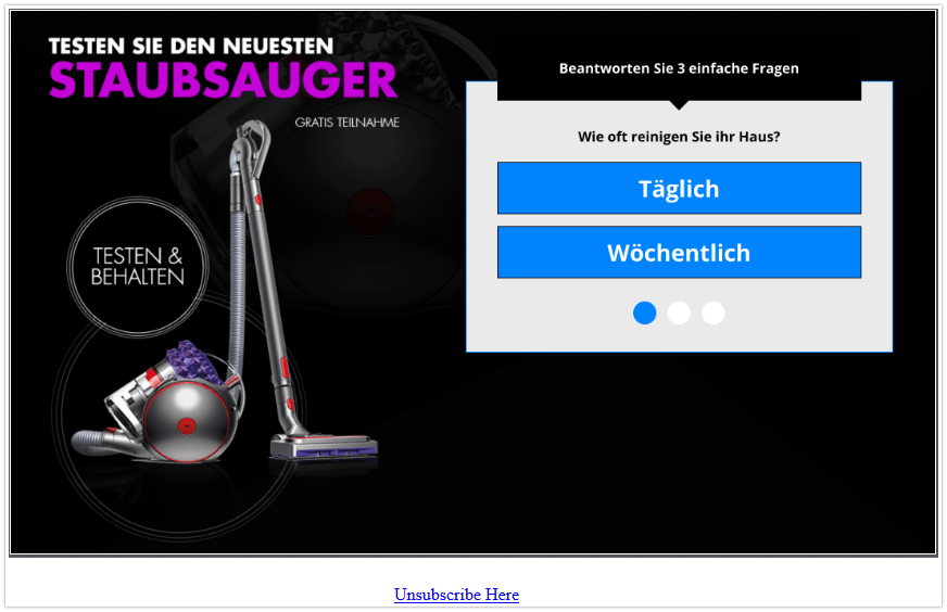 2019-11-16 Dayson Spam-Mail Testen Sie Den Neuesten STAUBSAUGER