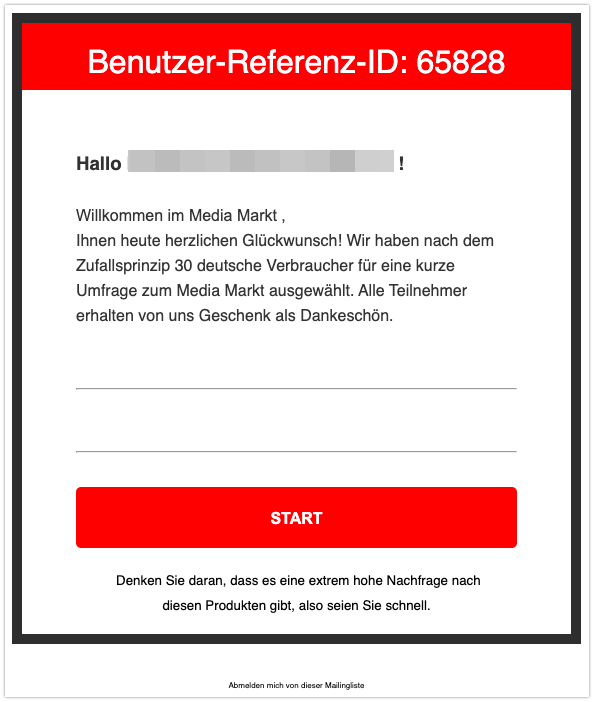 E Mail Von Mediamarkt Sie Wurden Ausgewahlt Um Ein Exklusives Geschenk Zu Erhalten