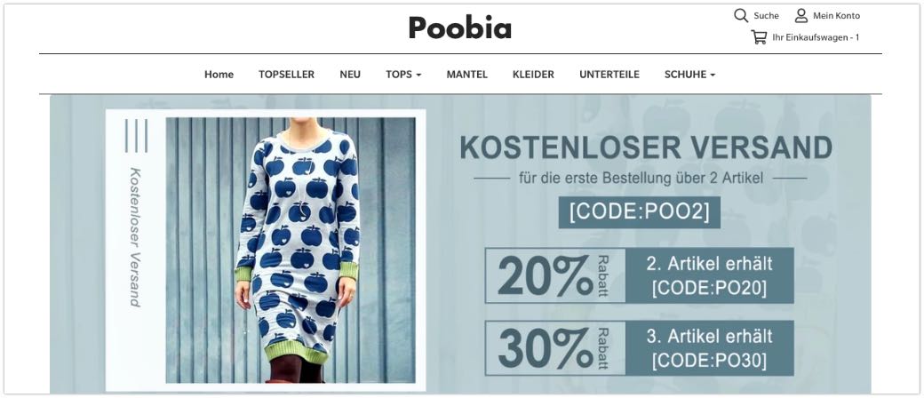 Poobia.com Onlineshop Damenmode