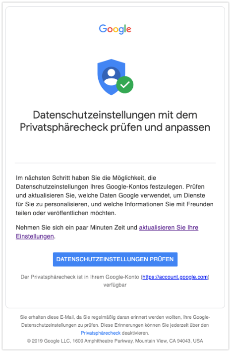 2019-11-18 Google E-Mail Datenschutzeinstellungen Ihres Google-Kontos pruefen