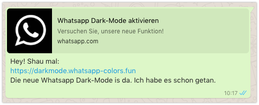 2019-11-19 WhatsApp Kettenbrief Dark-Mode