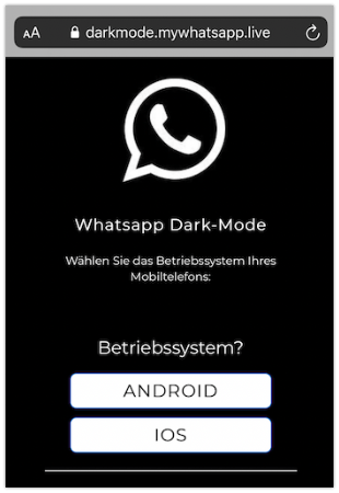 WhatsApp Dark-Modus OS waehlen