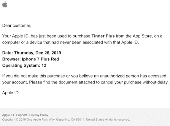 2019-12-26 Phishing Apple