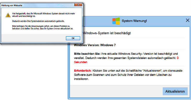 2019-12-31 Microsoft Fake-Viruswarnung System Warnung