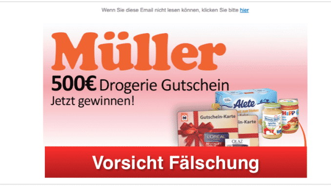 2020-01-07 Müller Drogerie Spam-Mails