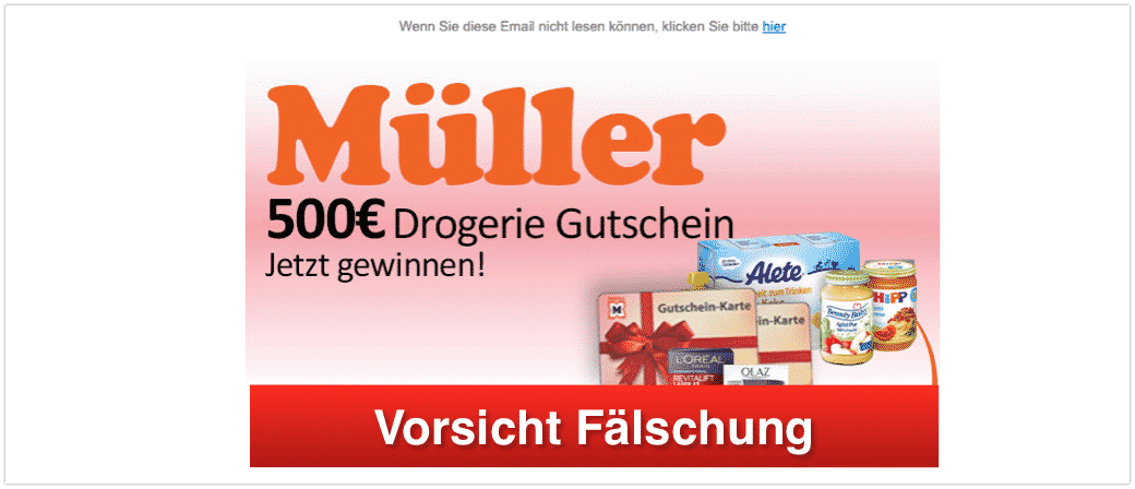 2020-01-07 Müller Drogerie Spam-Mails
