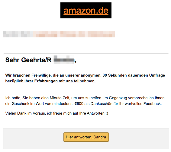 2020-02-22 Amazon Fake Spam Mail Geschenk