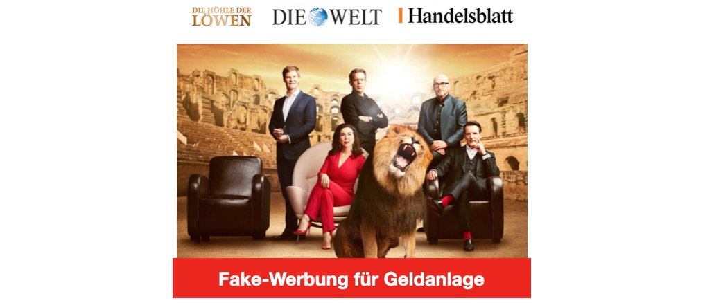 2020-02-19 Die Höhle der Löwe Fake-Werbung Bitcoin Geldanlage