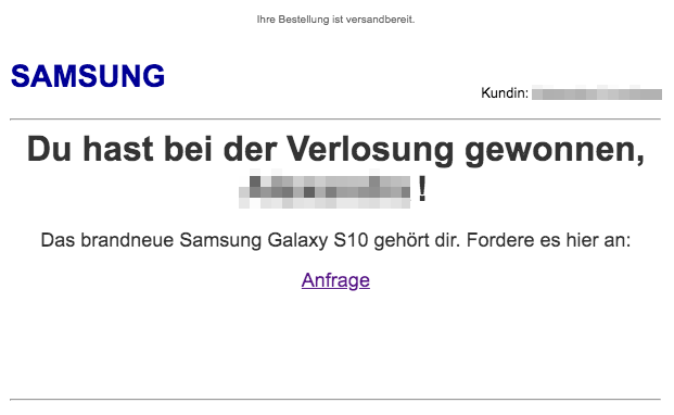 2020-02-29 Samsung Fake-Mail Gewinn Abofalle