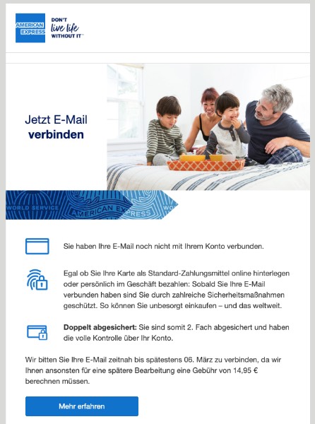 2020-03-05 American Express Spam Fake-Mail Keine News mehr verpassen