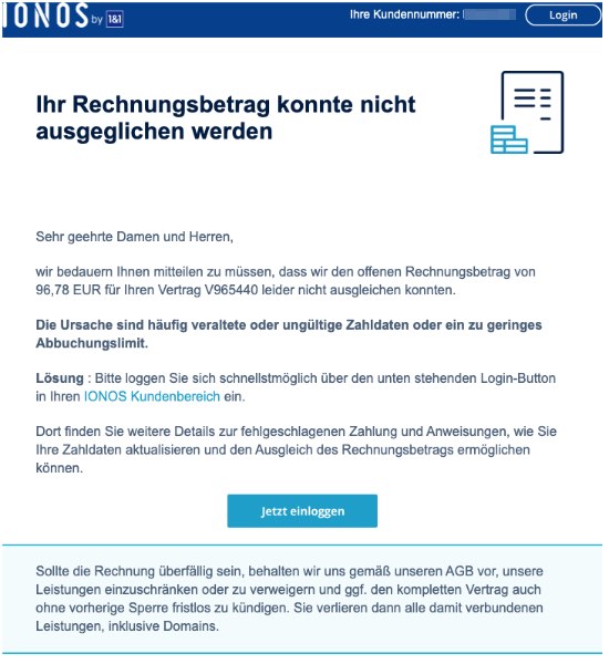 2020-03-05 IONOS Spam-Mail Phishing Mahnung