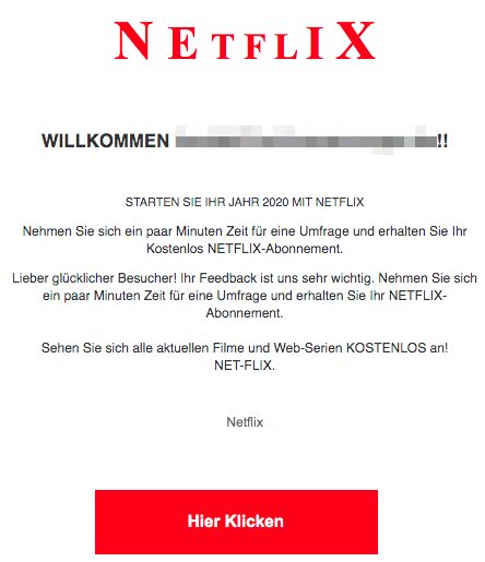 2020-03-17 Netflix Spam-Mail Kostenloses Abo Abofalle