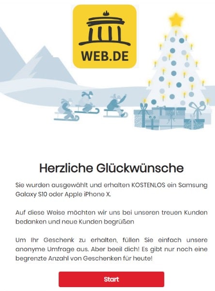 2020-05-29 web.de Spam Fake-Mail Du hast gewonnen