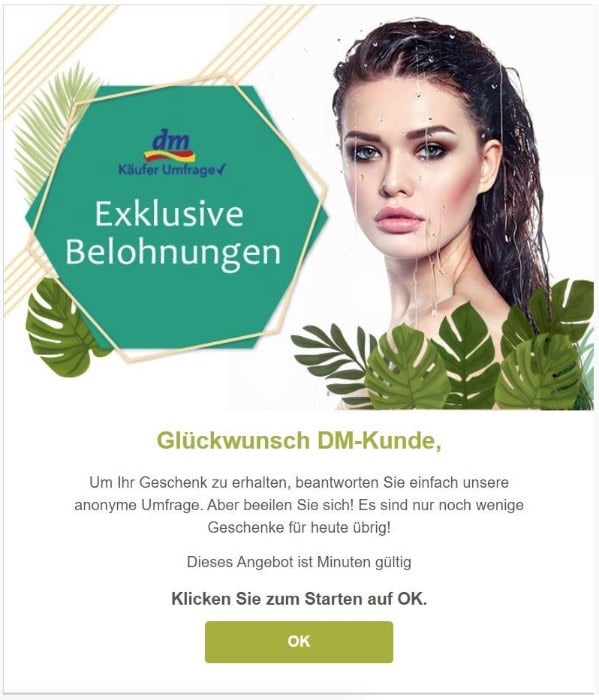 2020-07-16 DM SPam Fake-Mail Sie_haben_40259treuepunktegesammelt