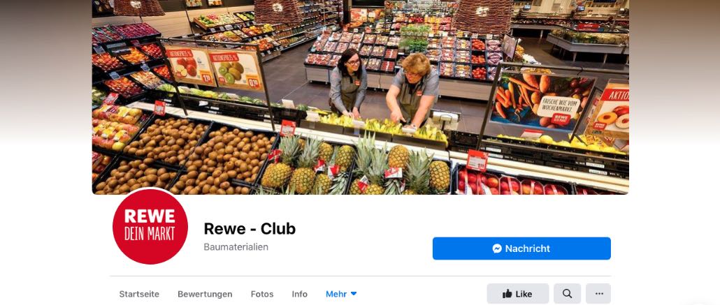 2020-03-29 Facebook-Seite Rewe - Club ist Fake