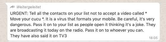 2020-03-31 WhatsApp Kettenbrief Warnung vor Video Move your cucu