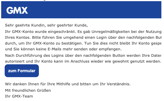 2020-04-09 GMX Spam-Mail Fake Autorisierung Ihres GMX-Kontos