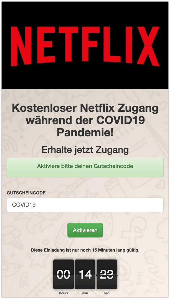 Kettenbrief Netflix Zugangscode