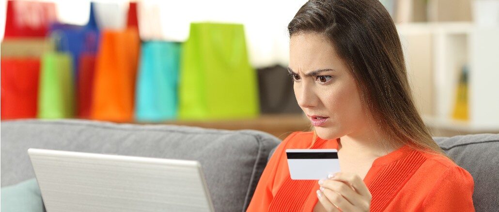 Onlineshop Einkauf Erschrocken Symbolbild Onlineshop Einkauf Erschrocken Symbolbild