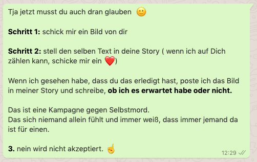 Fragen whatsapp status kettenbrief WhatsApp Status