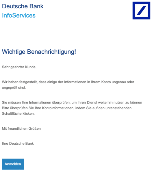 2020-04-27 Deutsche Bank Spam Fake-Mail Neue Benachrichtigung