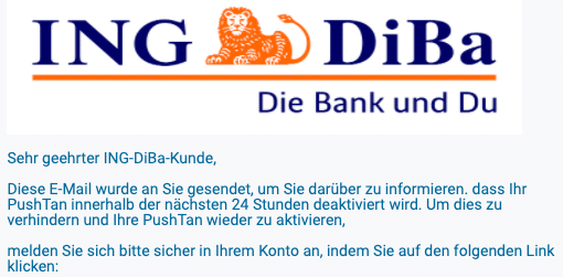 2020-04-27 ING Diba Spam-Mail Phishing wichtig kundeninformation