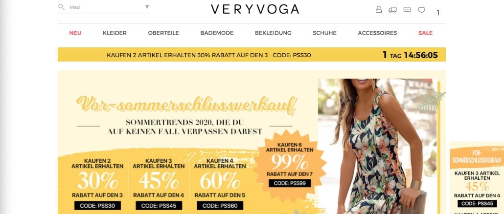 veryvoga.de Onlineshop Bewertungen Erfahrungen Probleme