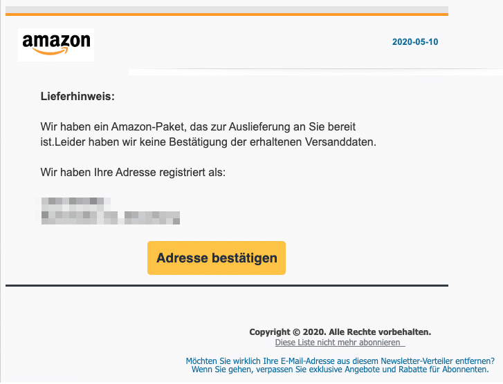 Amazon Fake Diese EMails sind Spam, Betrug oder eine Falle