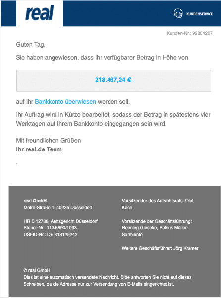 2020-05-13 Real Spam Fake-Mail Ihr Auftrag wird in Kuerze bearbeitet 22654230