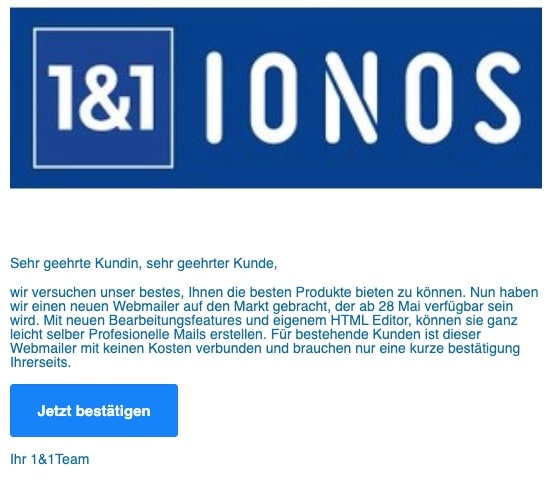 2020-05-25 1und1 Phishing Mail Daten bestaetigen