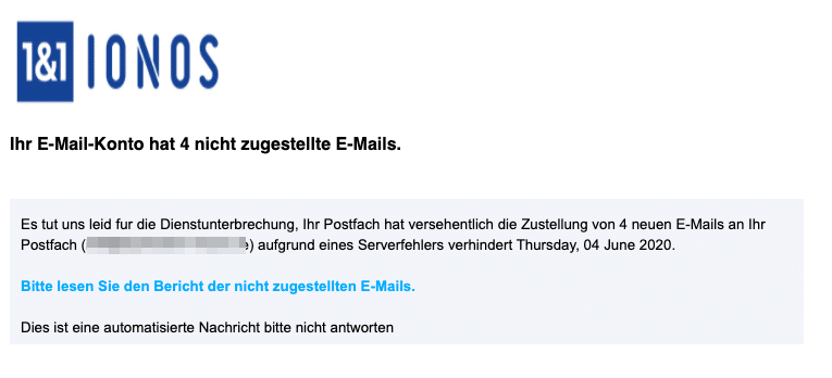 2020-06-04 1und1 IONOS E-Mail Ihr E-Mail-Konto hat 4 nicht zugestellte E-Mails