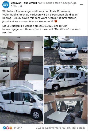 2020-06-16 Facebook Fake-Gewinnspiel Wohnmobile