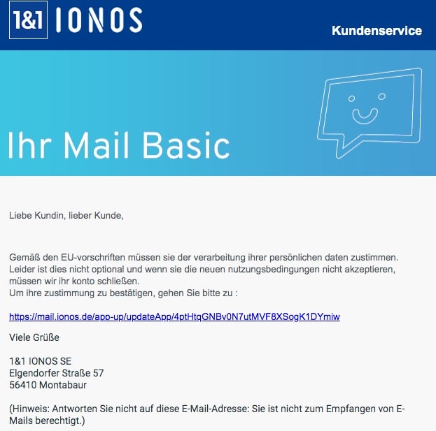 2020-06-16 IONOS Fake-Mail Ihres 11 IONOS WebMail wird deaktiviert