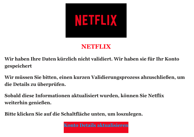 2020-07-27 Netflix Spam-Mail Ihre Netflix-Mitgliedschaft wird gehalten