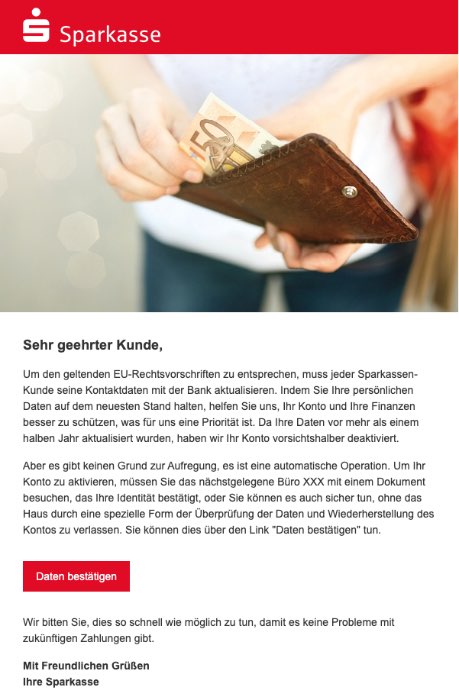 2020-07-09 Sparkasse Spam-Mail Phishing Ihre Sparkasse