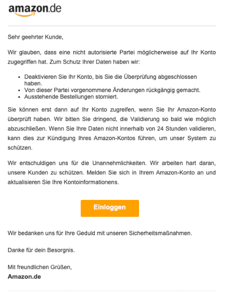 2020-07-14 Amazon Spam-Mail Fake Quittung vom Team-Support